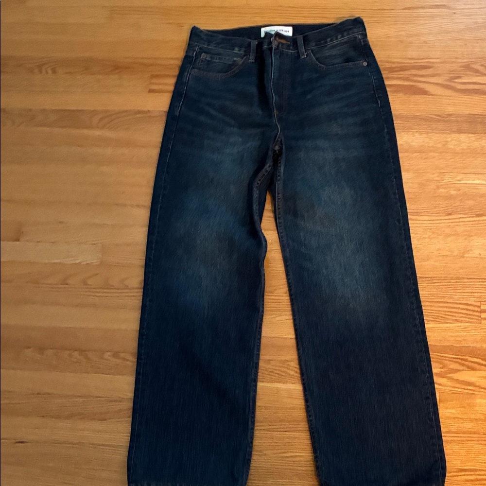 NWOT Denim Forum wide leg jeans size 27” waist 29” inseam zipper front